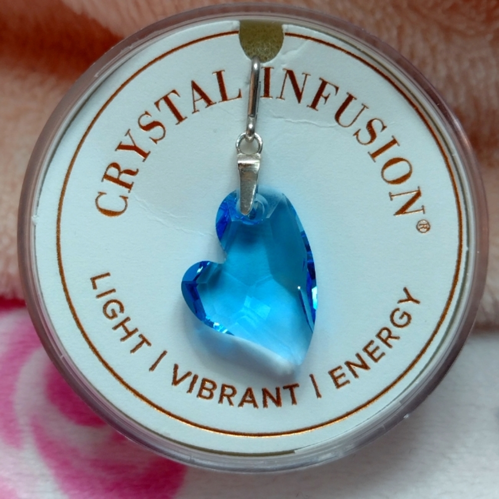 ALEX AND ANI CRYSTAL INFUSION AQUA HEART CHARM